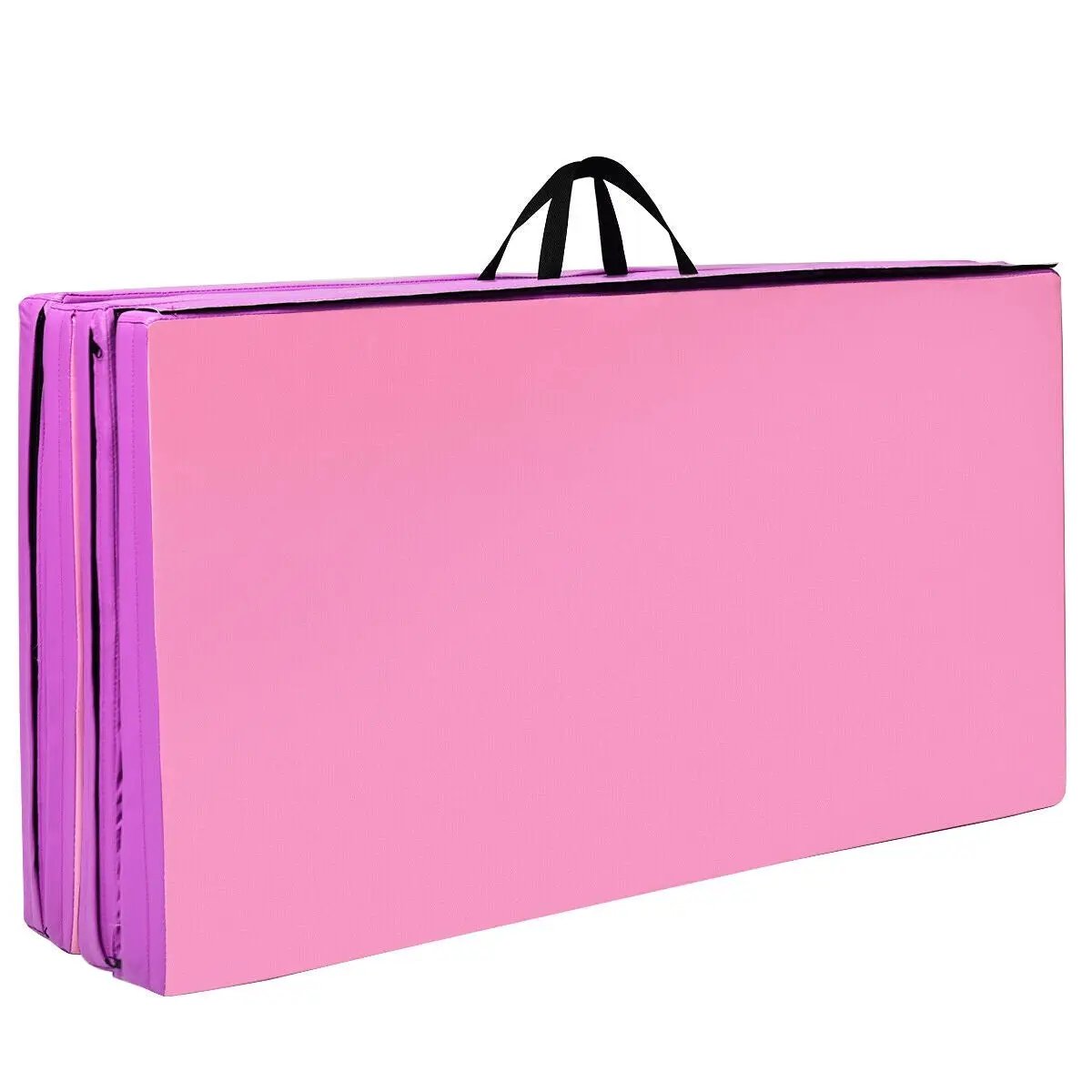 4 Feet x 10 Feet Thick Folding Panel Gymnastics Mat-Pink & Purple by DirectDeals