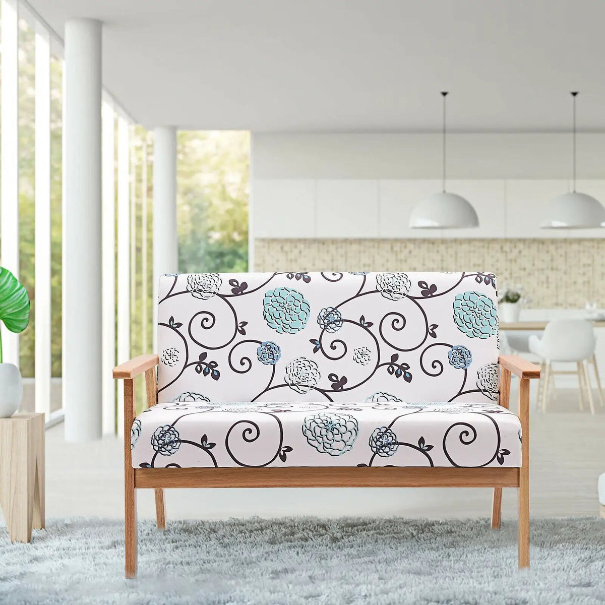 Modern Fabric Loveseat Sofa Couch Upholstered 2-Seat Armchair, photo 11 of 16