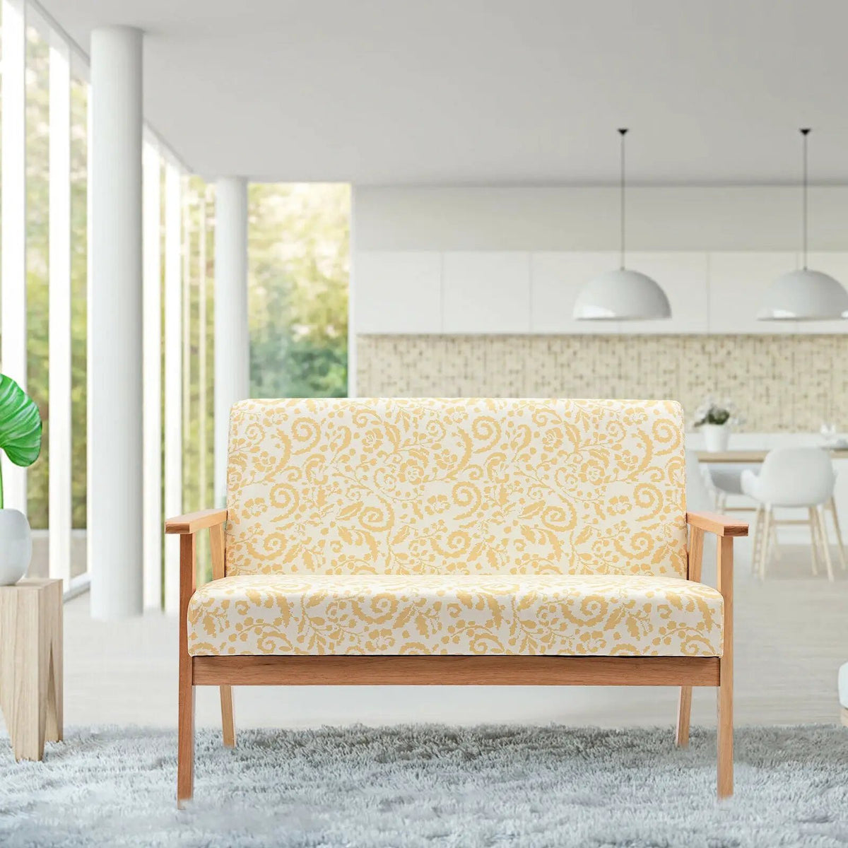Modern Fabric Loveseat Sofa Couch Upholstered 2-Seat Armchair, photo 12 of 16