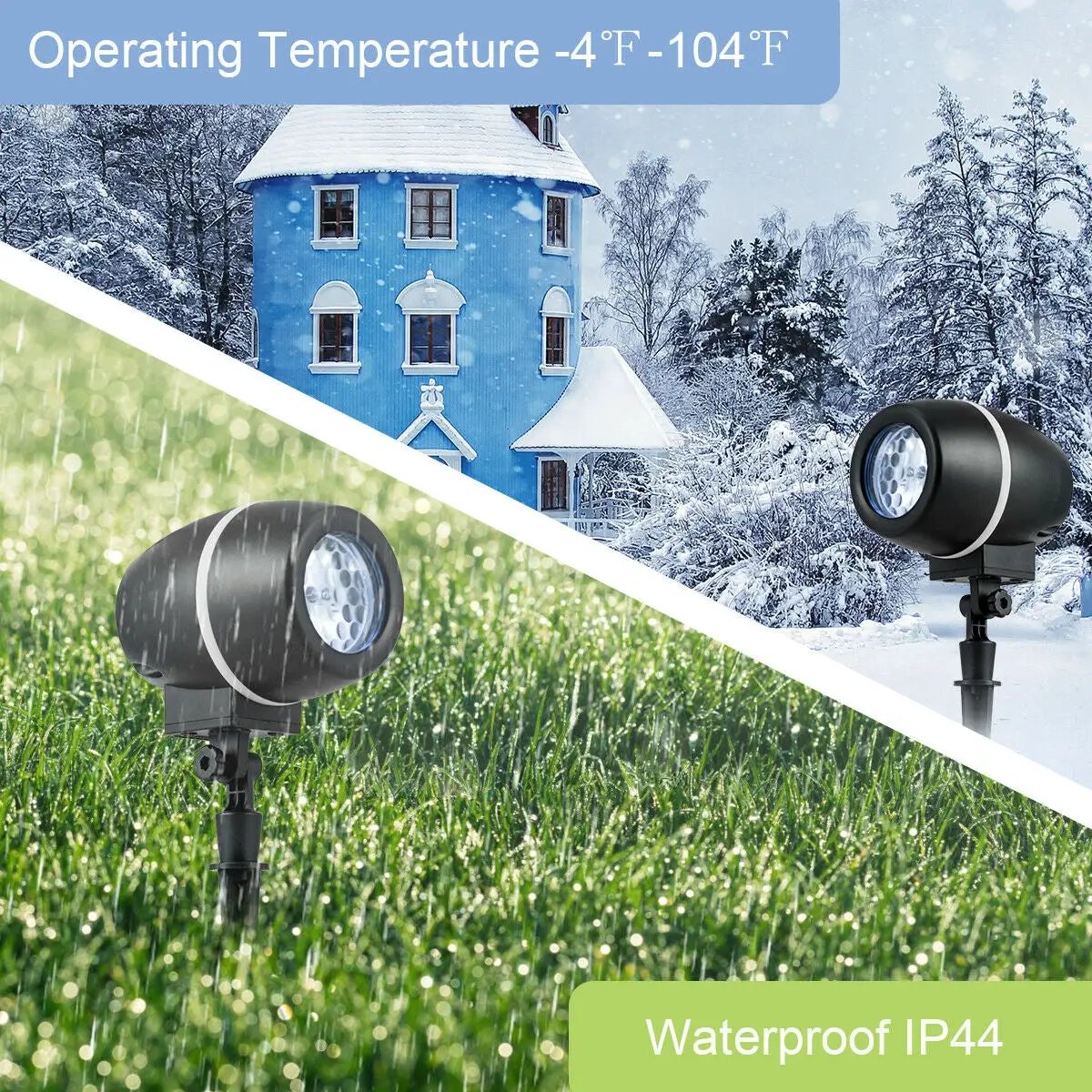 Outdoor Waterproof Christmas Snowflake LED Projector Lights with Remote Control by DirectDeals
