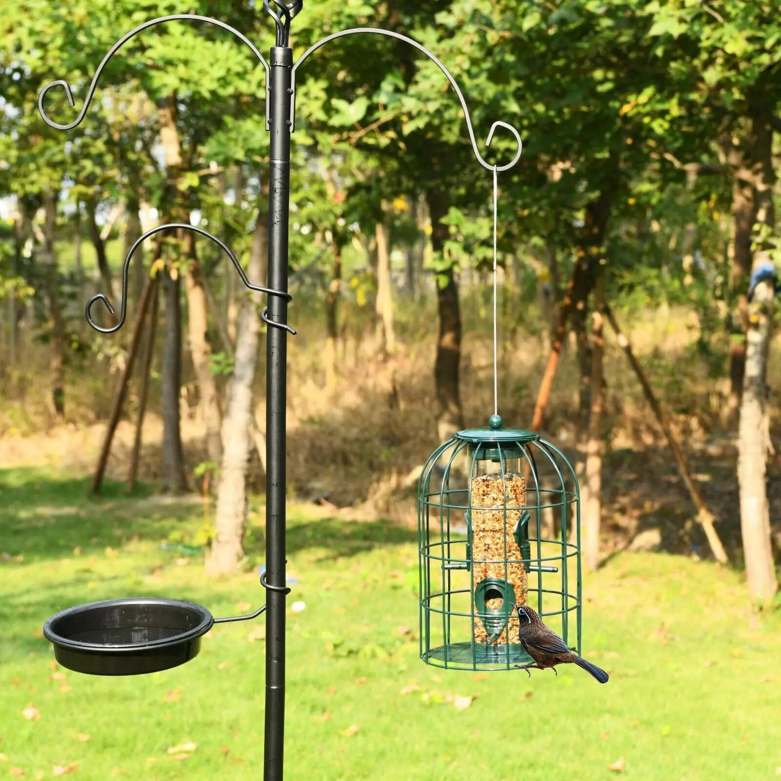 Squirrel-proof Caged Tube Wild Bird Feeder Outdoor Metal Seed Guard Deterrent by DirectDeals