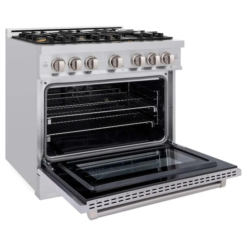 ZLINE 36" Select Gas Range Convection Gas Oven Stainless Steel Brass Burners HGR-BR-36 by Farmhouse Kitchen and Bath