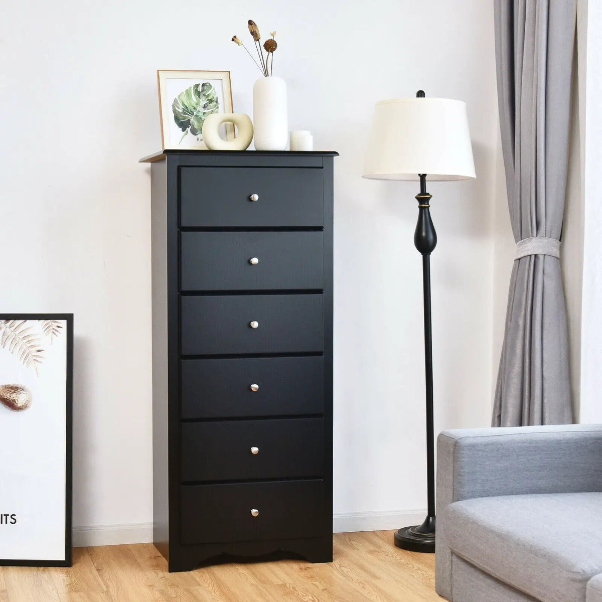 6 Drawers Chest Dresser Clothes Storage Bedroom Furniture Cabinet by DirectDeals