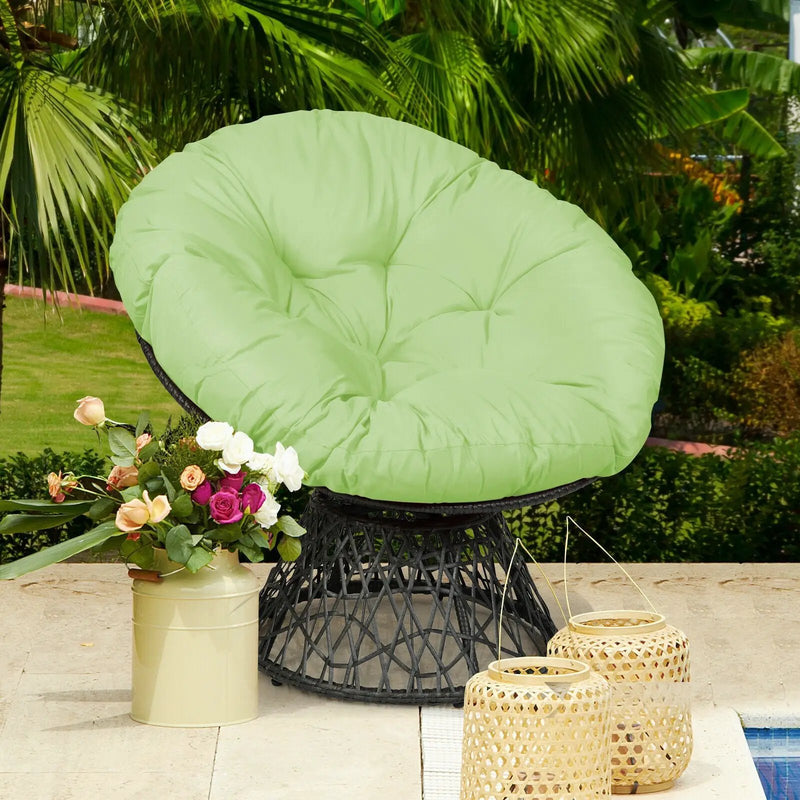 Rattan Papasan Chair Ergonomic 360-degree Swivel Soft Cushion Garden by DirectDeals