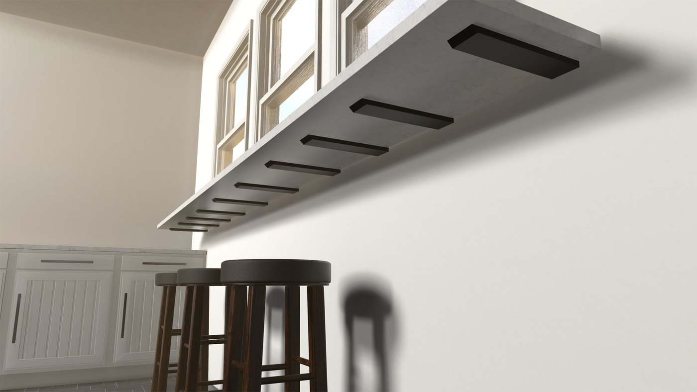 The Original™ Side Wall Free Hanging Shelf Bracket in Industrial, Aluminum or American Made Steel by The Original Granite Bracket