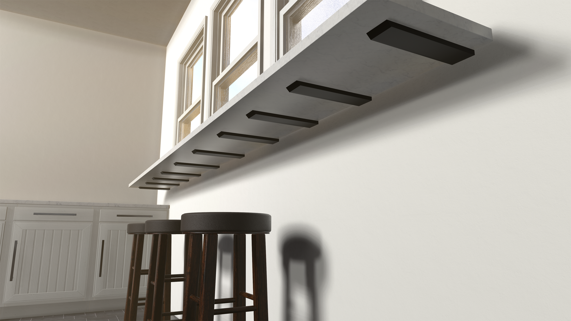 The Original™ Side Wall Free Hanging Shelf Bracket in Industrial, Aluminum or American Made Steel by The Original Granite Bracket