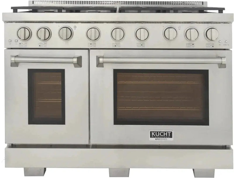 Kucht 48" Freestanding Professional Gas Range KFX4800X-S by Farmhouse Kitchen and Bath