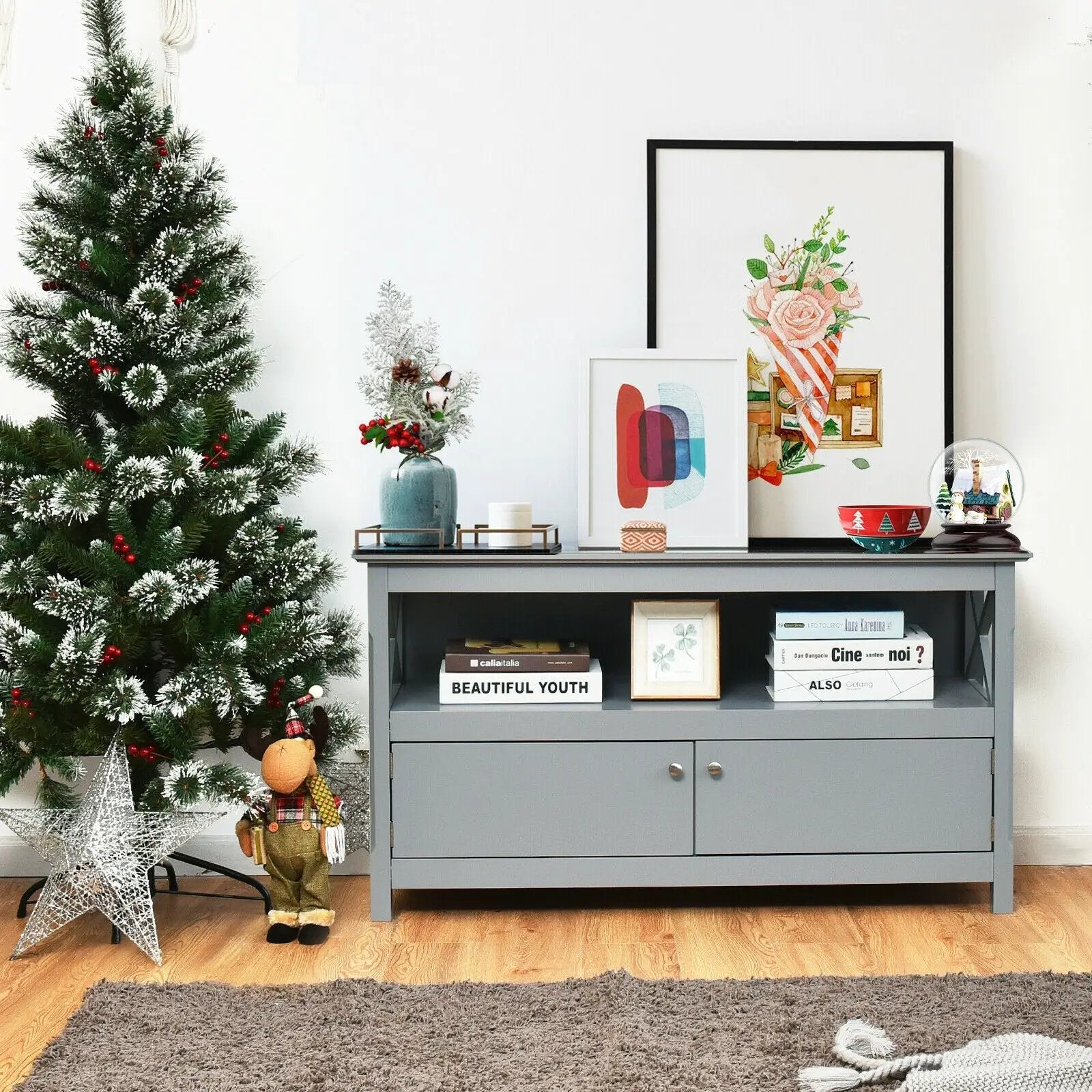 44 Inch Wooden Storage Cabinet TV Stand by DirectDeals