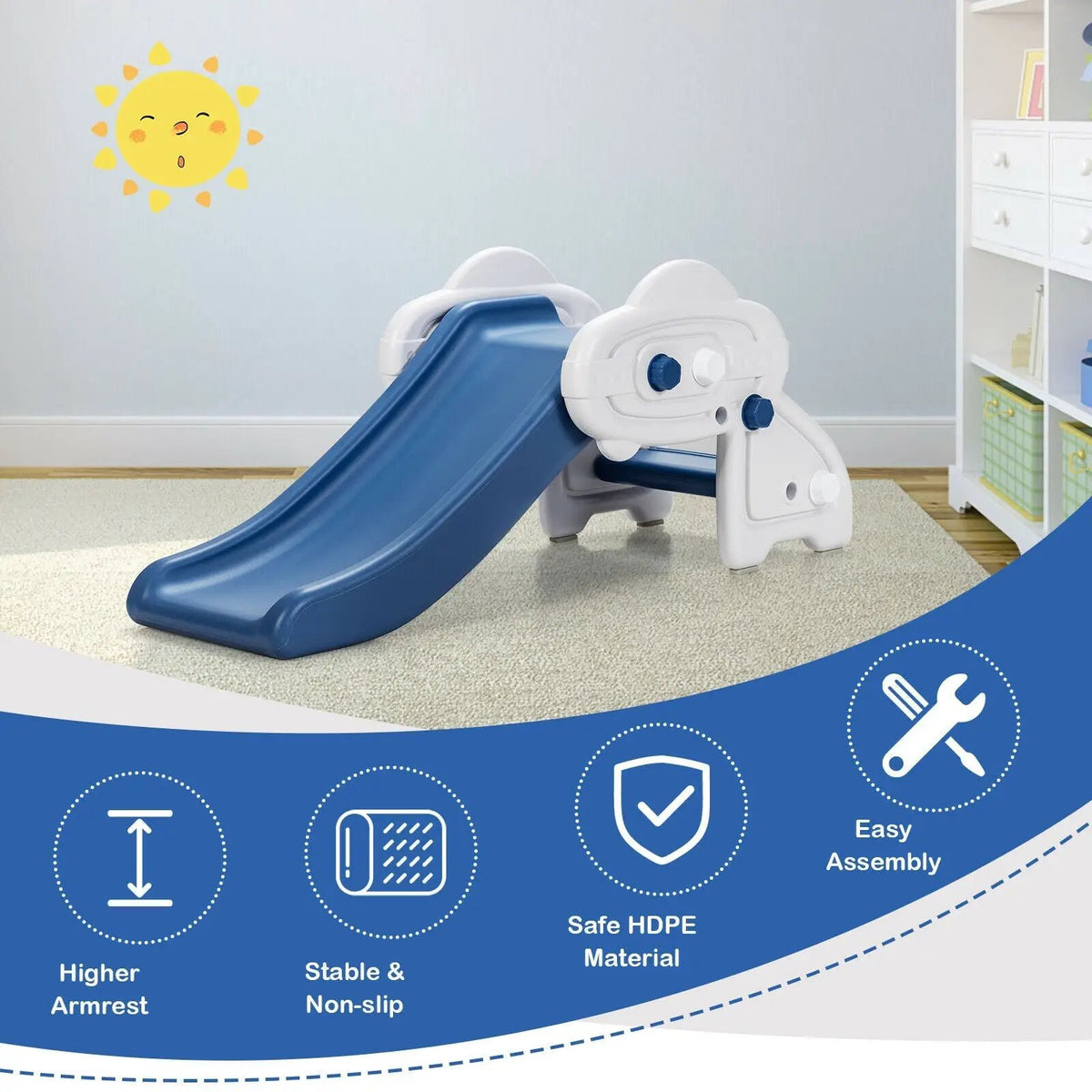 Freestanding Baby Mini Play Climber Slide Set with HDPE anf Anti-Slip Foot Pads, photo 16 of 16