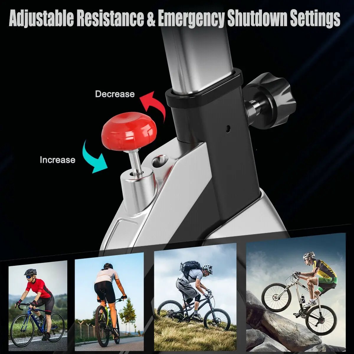 Stationary Silent Belt Adjustable Exercise Bike with Phone Holder and Electronic Display by DirectDeals