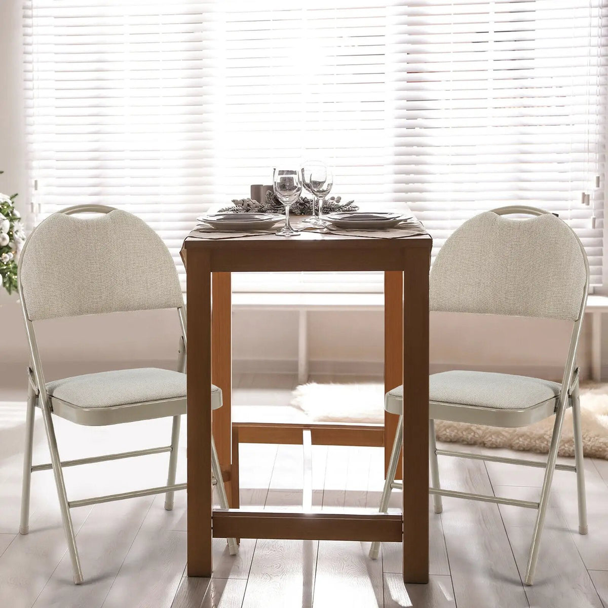 Set of 6 Folding Fabric Upholstered Metal Chairs, photo 13 of 16