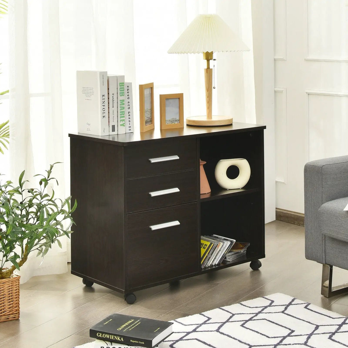3-Drawer Mobile Lateral File Cabinet Printer Stand, photo 6 of 24