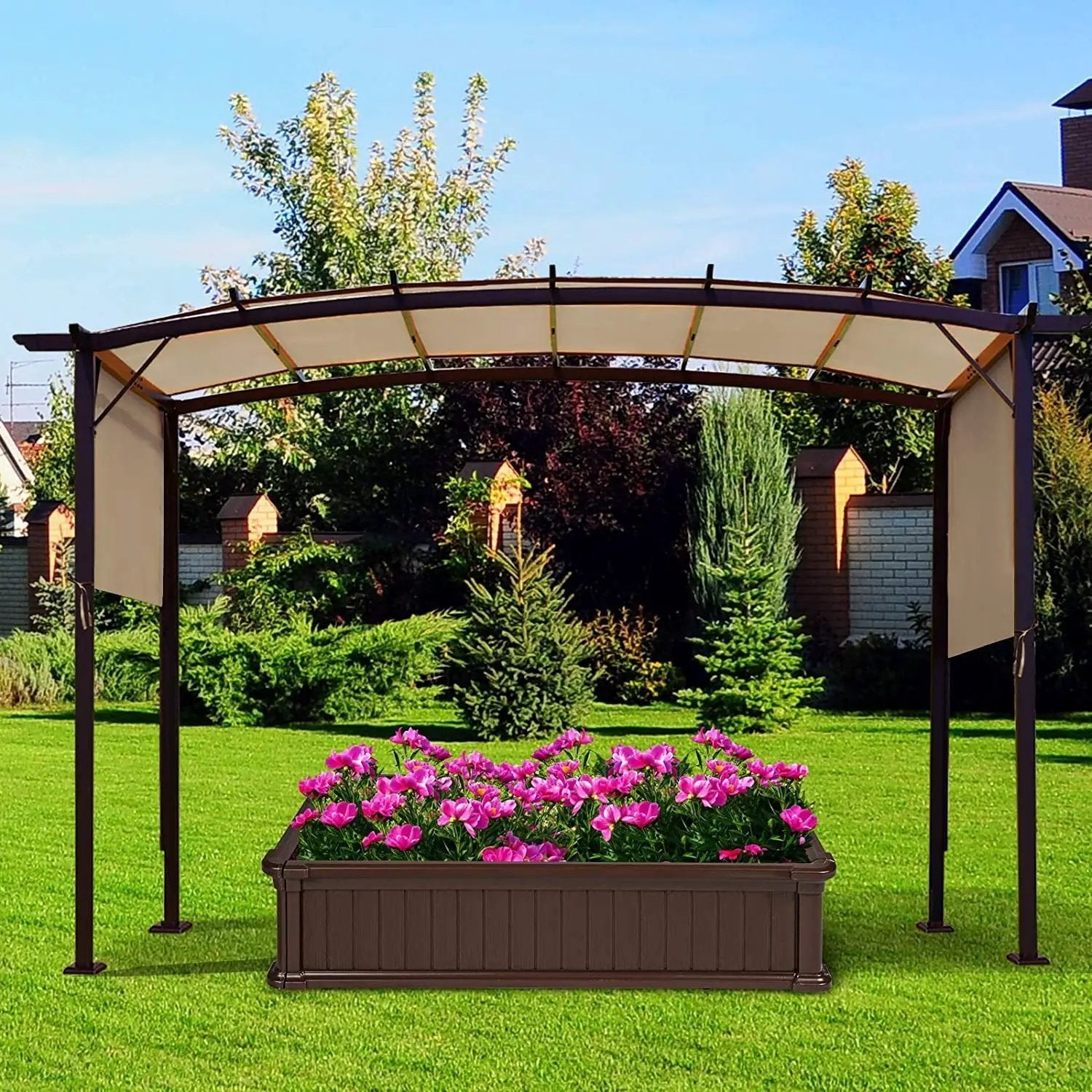 Outdoor Canopy Shade Cover with Copper Grommets & 4 Straps by DirectDeals
