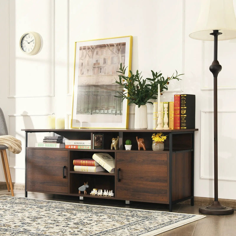 58 Inch Wood TV Stand Entertainment Media Center Console with Storage Cabinet by DirectDeals