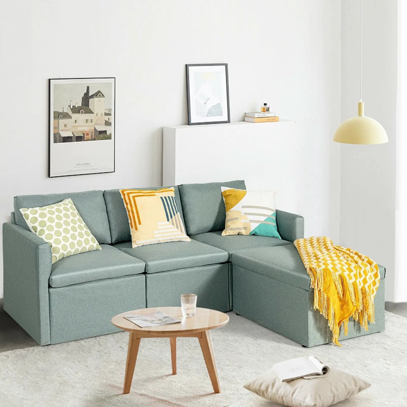 Convertible L-Shaped Sectional Sofa Couch with Reversible Chaise by DirectDeals