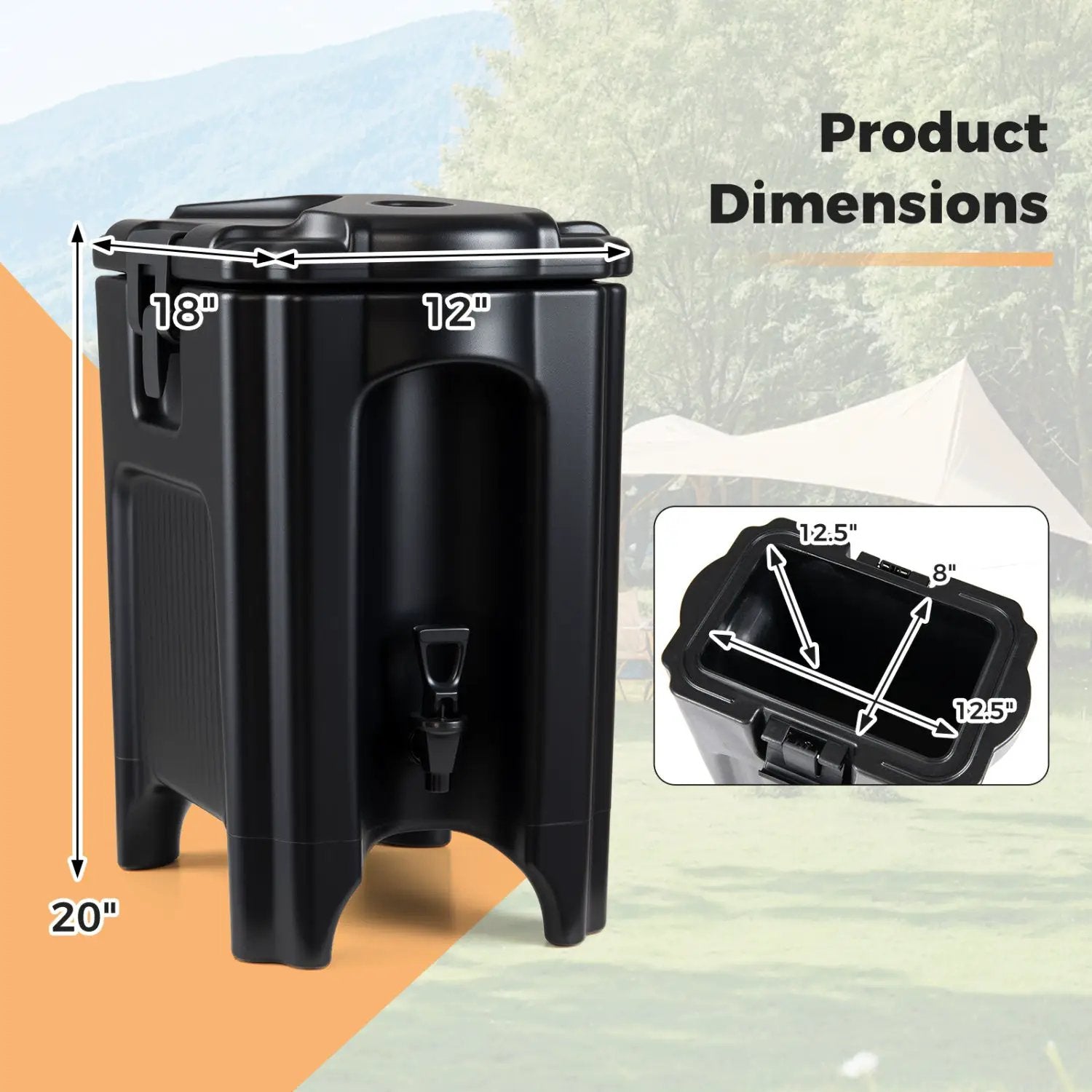 4.4 Gallons Insulated Beverage Dispenser with Ergonomic Handles Set of 2 by DirectDeals