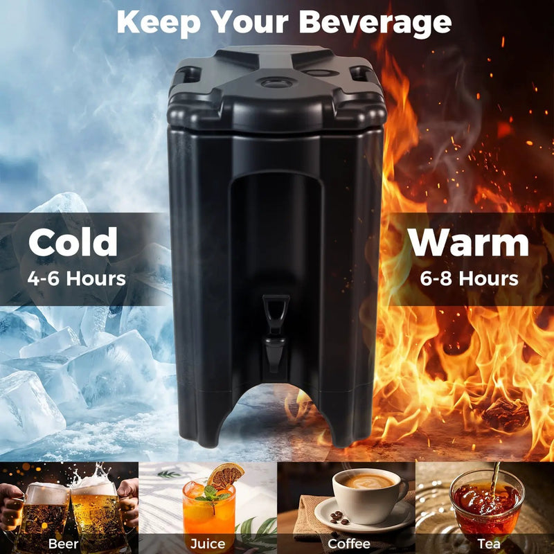 4.4 Gallons Insulated Beverage Dispenser with Handles and Drip-Proof Faucet by DirectDeals