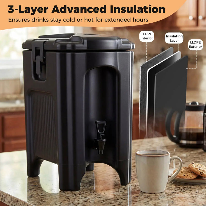 4.4 Gallons Insulated Beverage Dispenser with Handles and Drip-Proof Faucet by DirectDeals