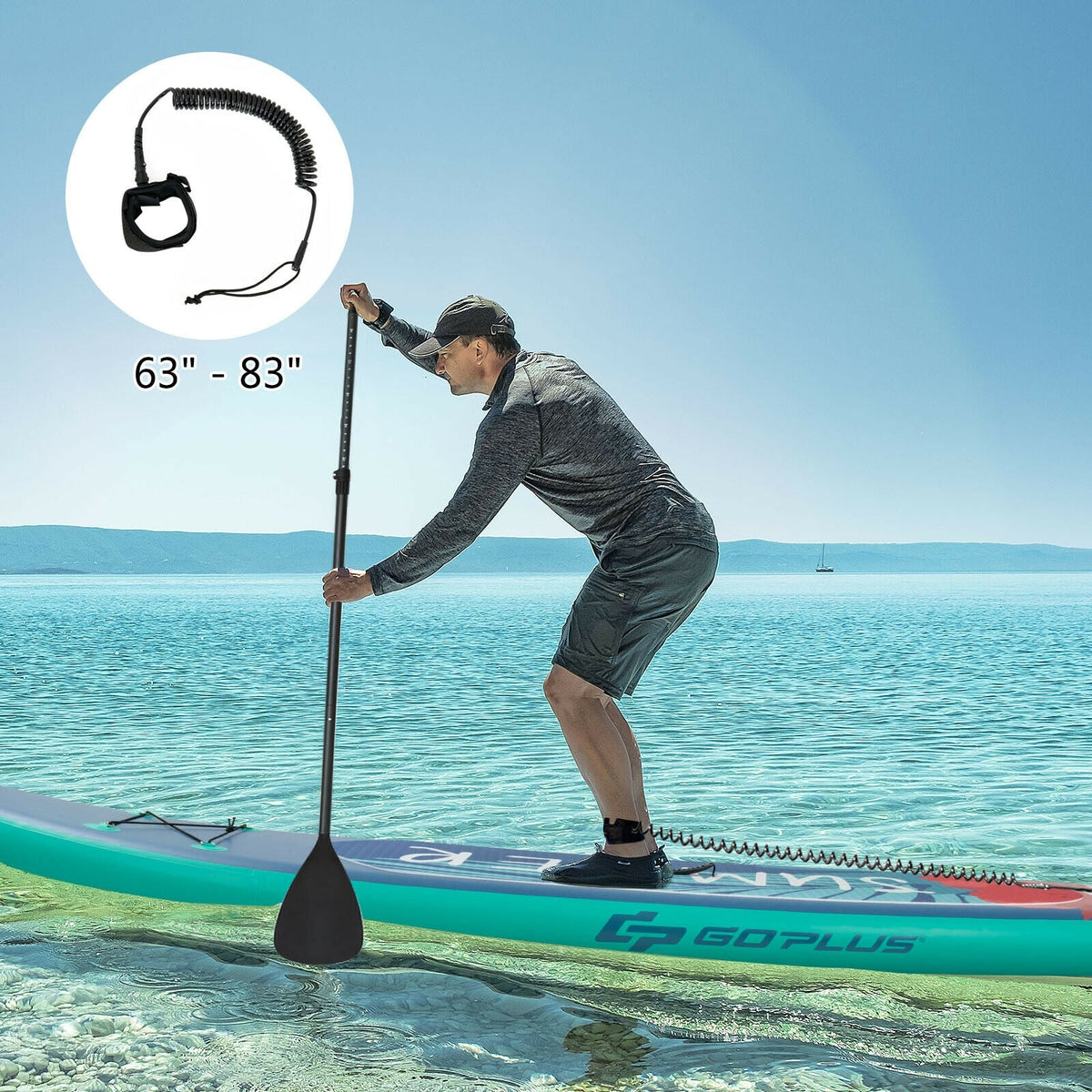 10 Feet Inflatable Stand Up Paddle Board with Backpack Leash Aluminum Paddle, photo 9 of 9