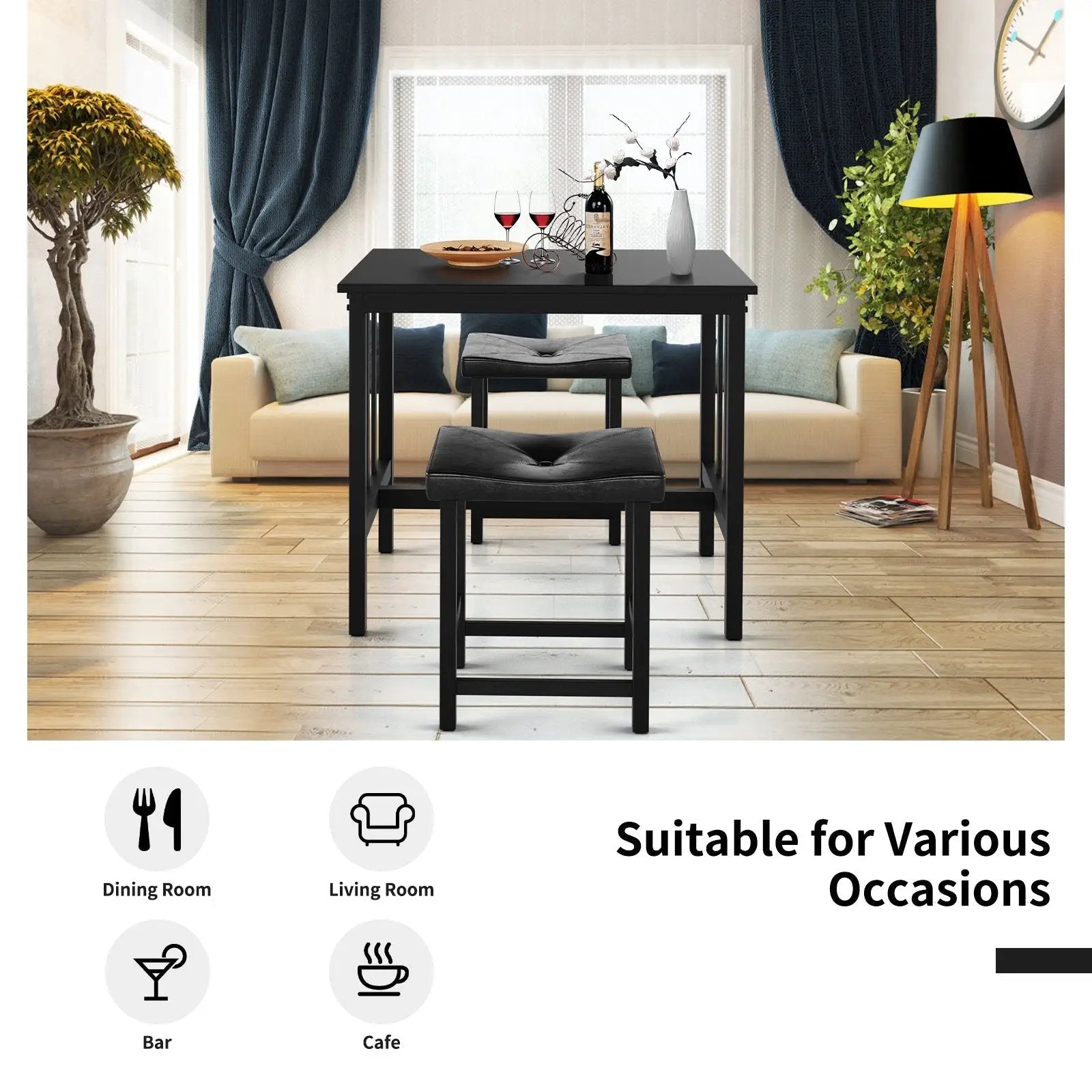 3 Pieces Modern Counter Height Dining Set by DirectDeals