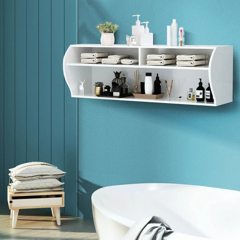48.5 Inch 2 Tier Modern Wall Mounted Hanging Floating Shelf by DirectDeals