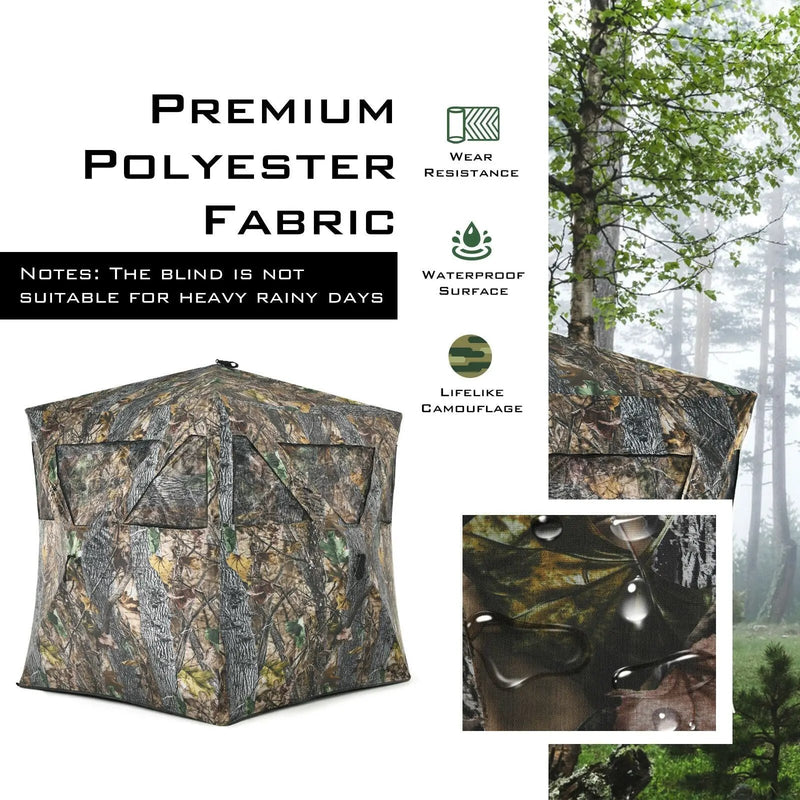3 Person Portable Pop-Up Ground Hunting Blind with Tie-downs by DirectDeals