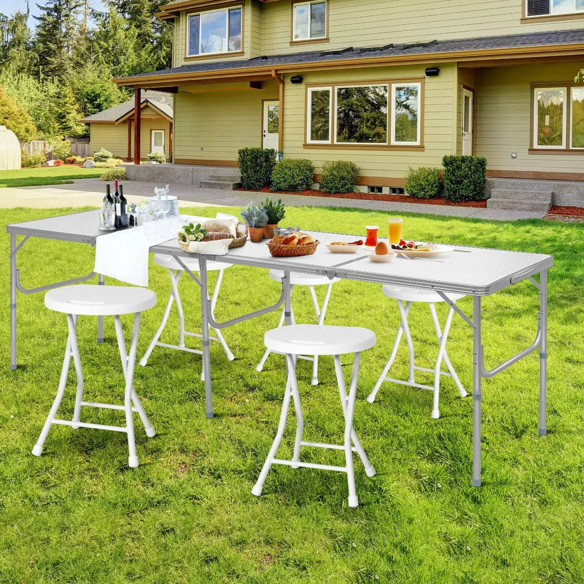 Set of 4 18 Inch Collapsible Round Stools with Handle, photo 3 of 16