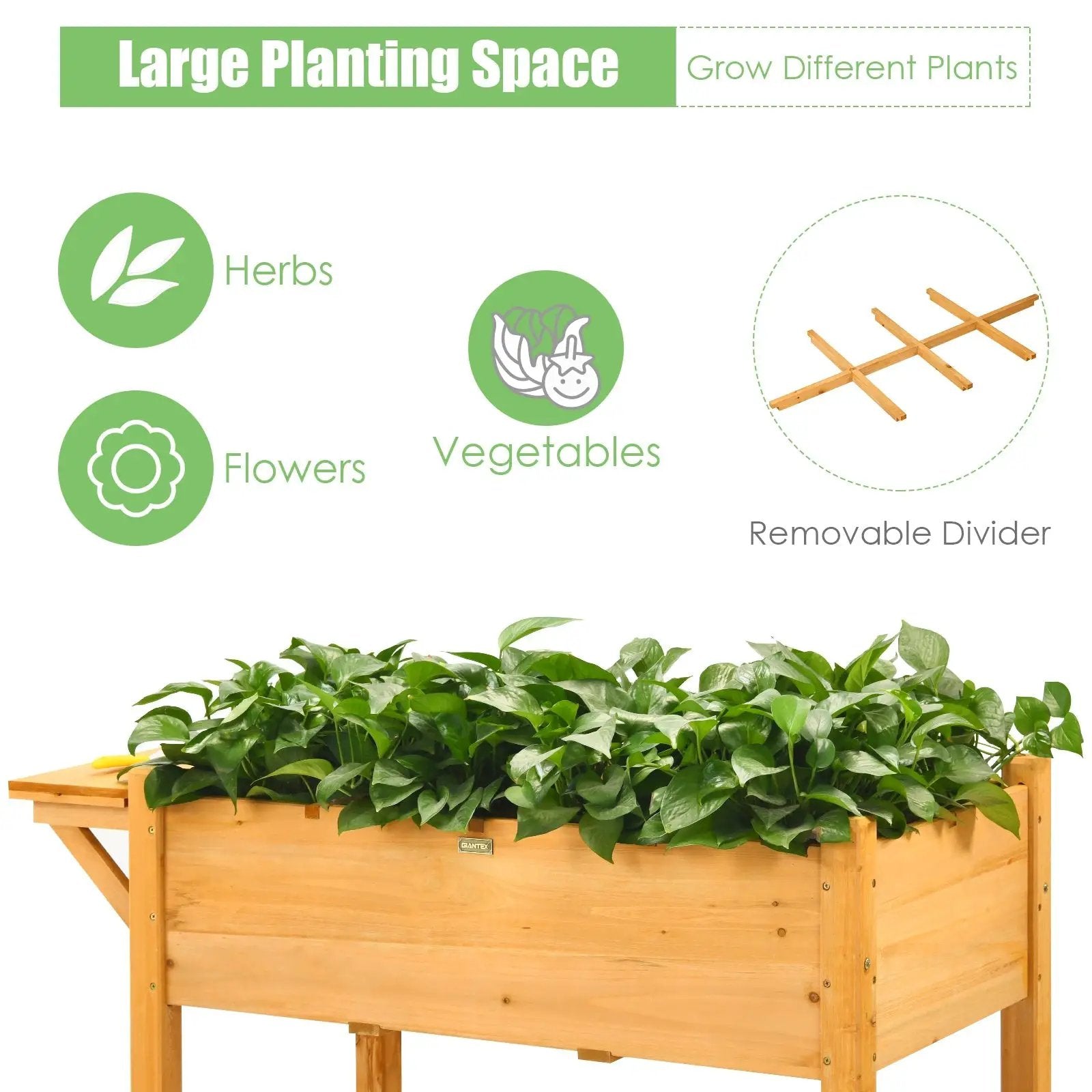 Elevated Planter Box Kit with 8 Grids and Folding Tabletop by DirectDeals