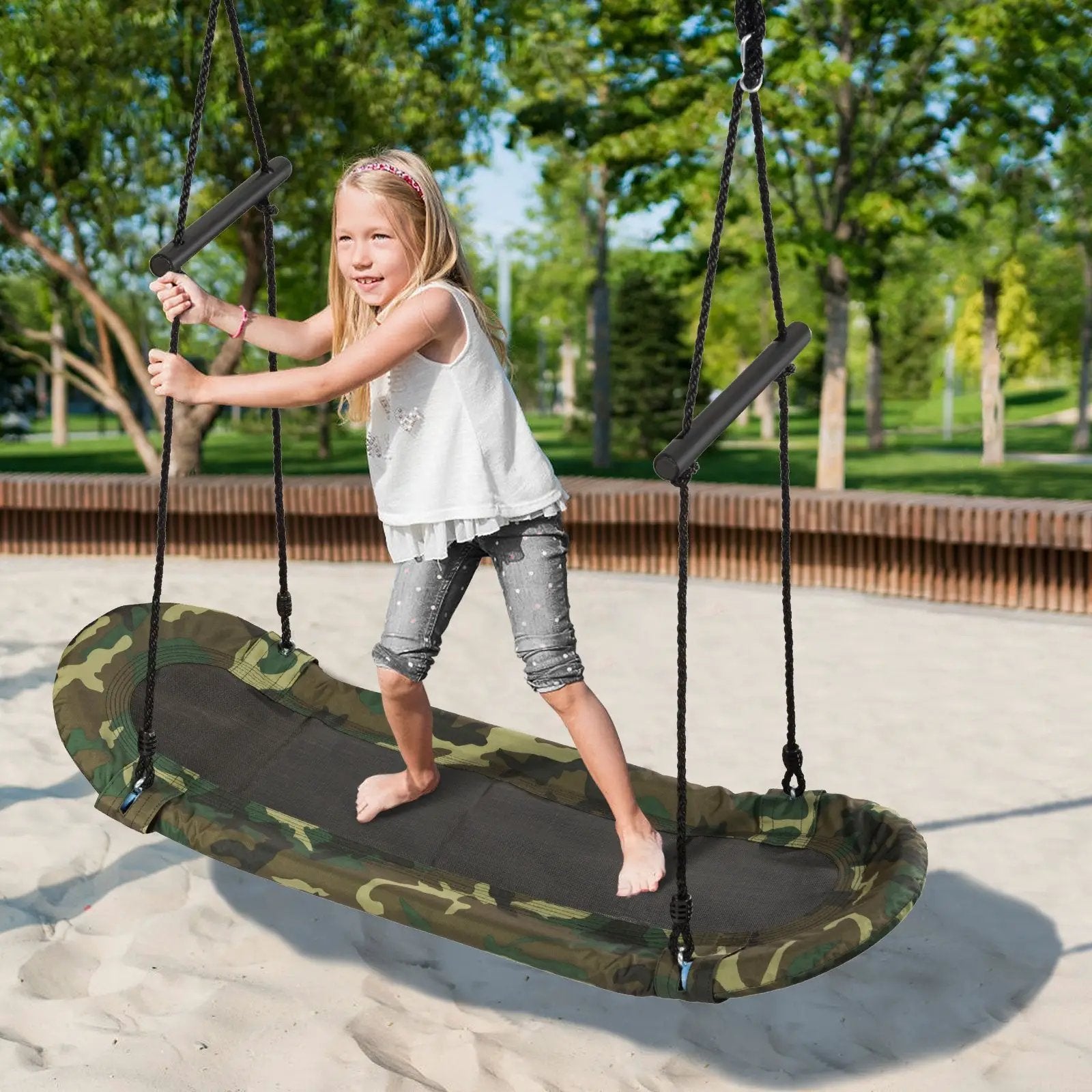 Saucer Tree Swing Surf Kids Outdoor Adjustable by DirectDeals