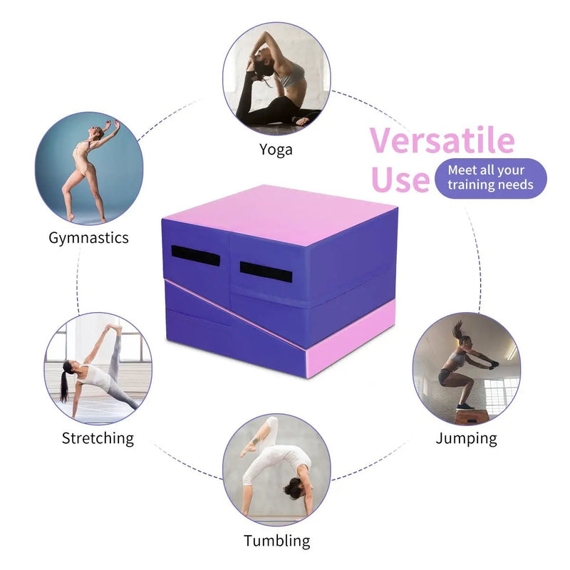 Folding Wedge Exercise Gymnastics Mat with Handles by DirectDeals