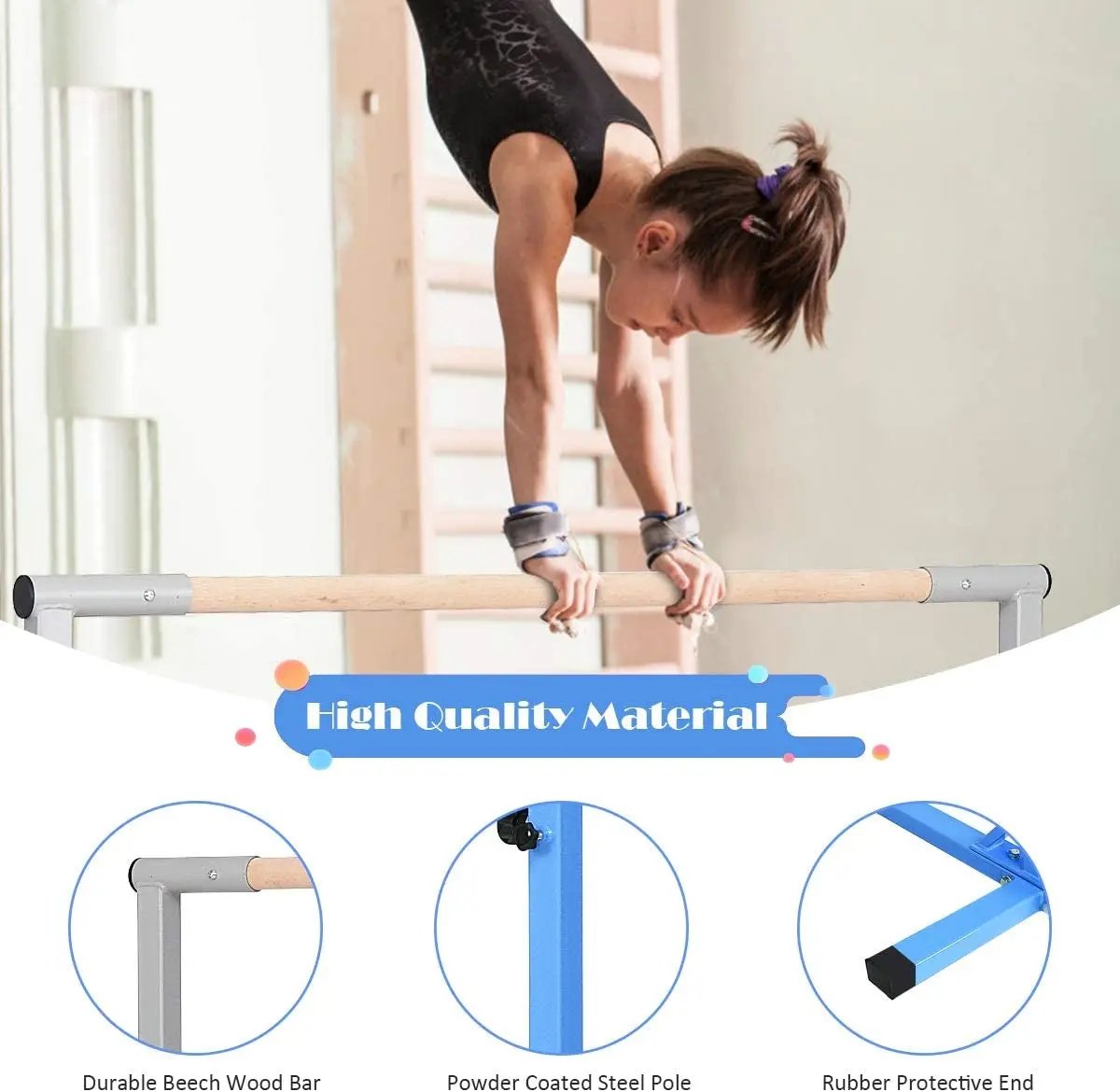 Adjustable Gymnastics Horizontal Bar for Kids, photo 2 of 10