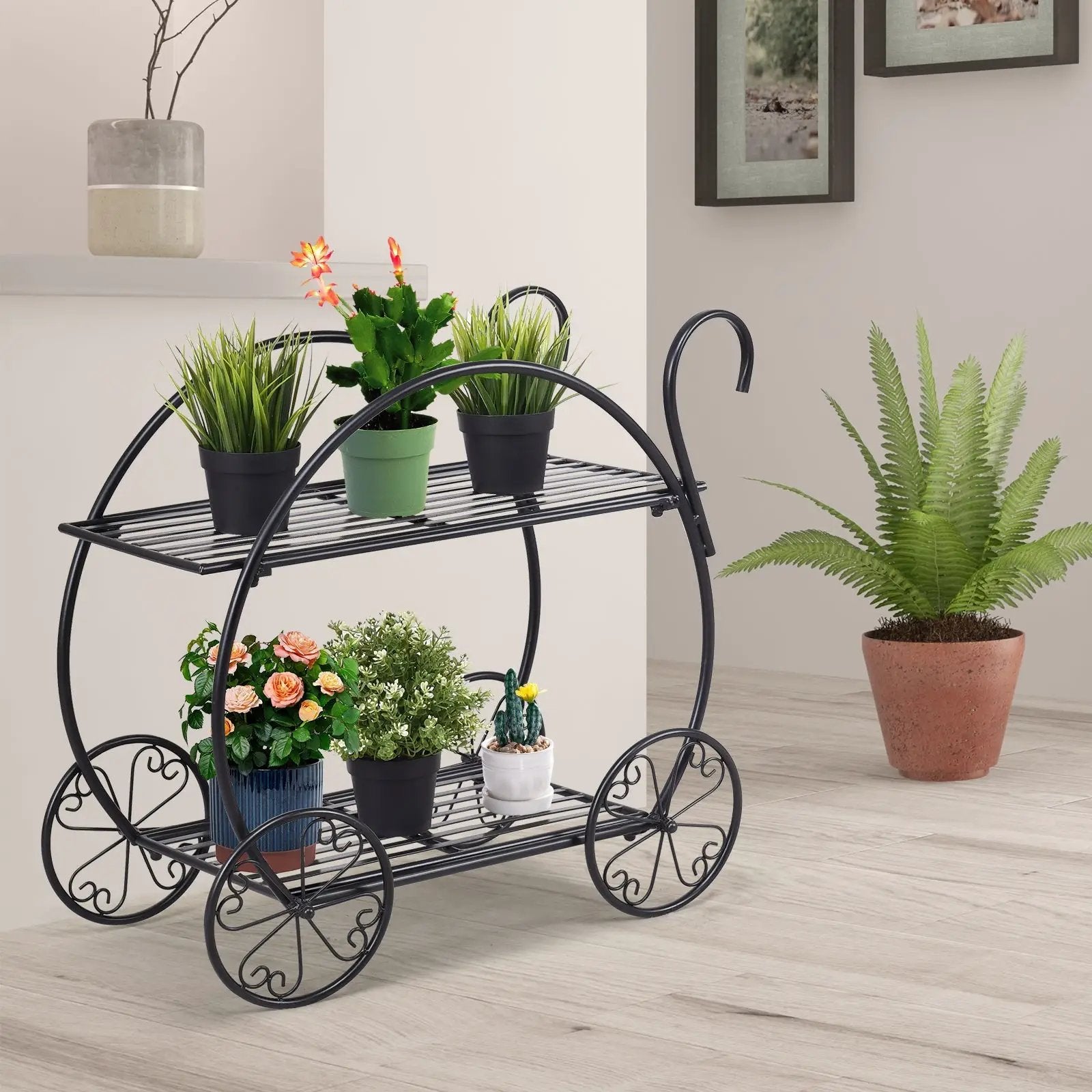 Heavy Duty Metal Flower Cart Plant Stand by DirectDeals