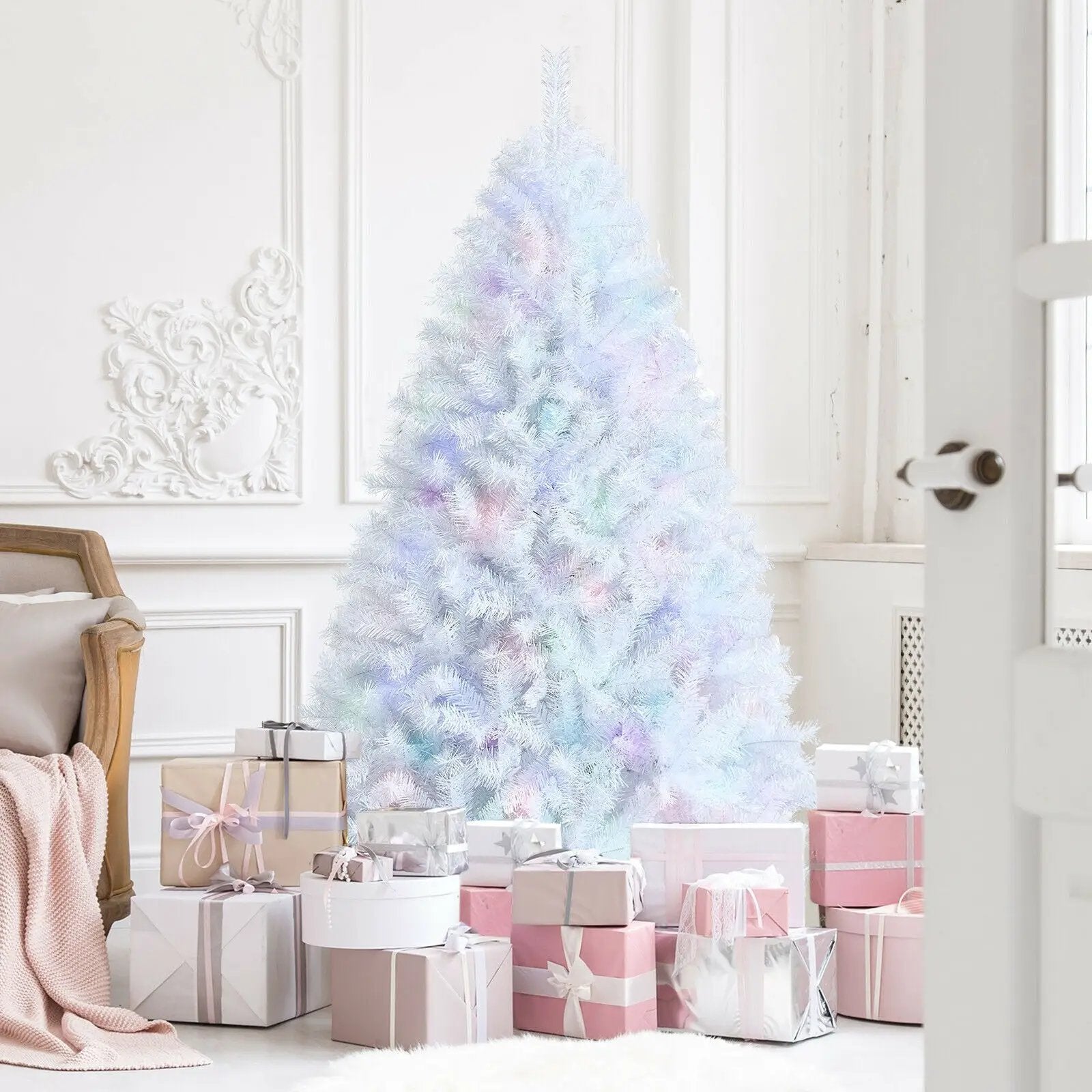 6 Feet Iridescent Tinsel Artificial Christmas Tree with 792 Branch Tips by DirectDeals