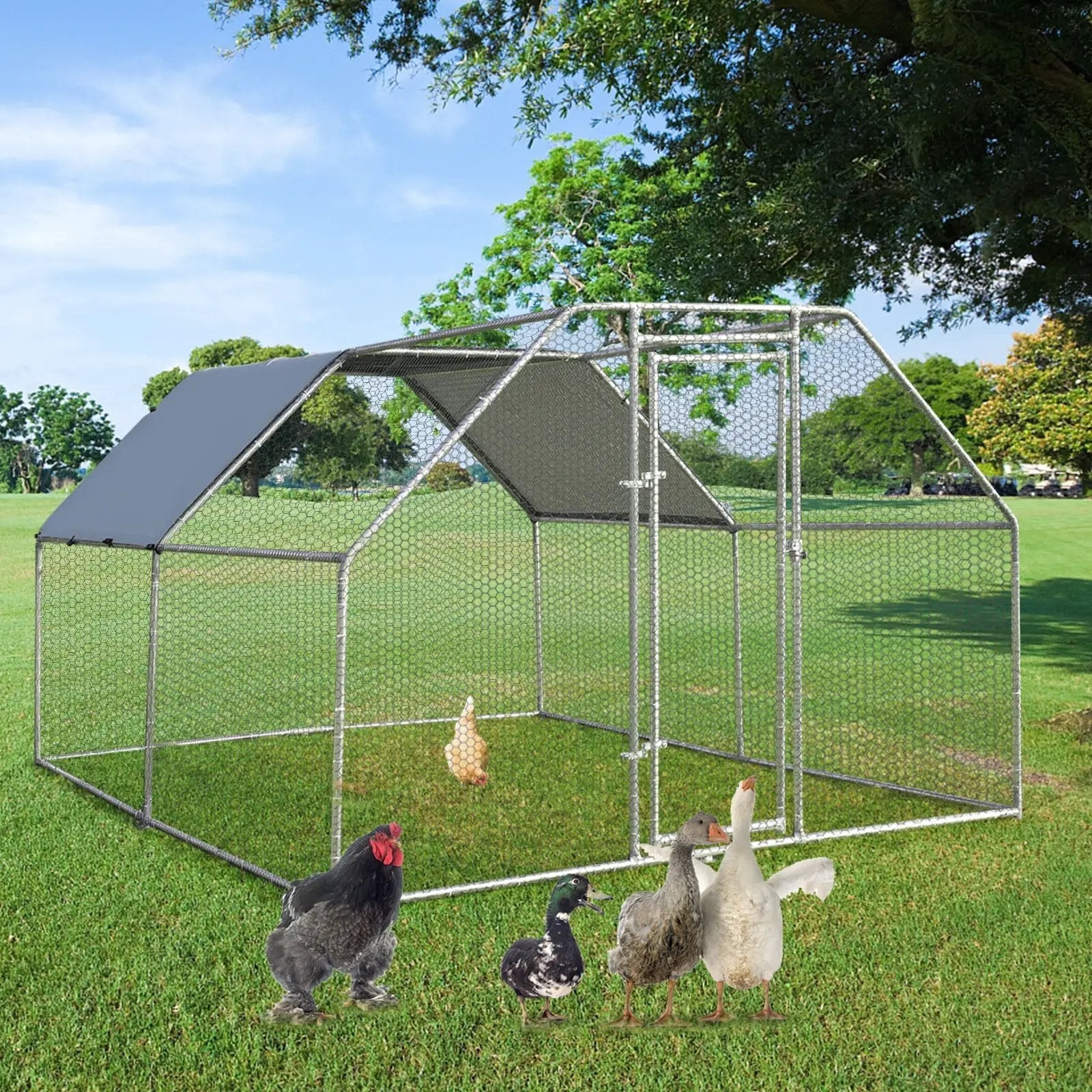 9.5 x 12.5 Feet Large Walk In Chicken Coop Run House by DirectDeals