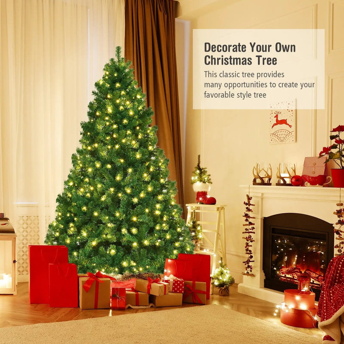 7 Feet PVC Artificial Christmas Tree with LED Lights, photo 12 of 24