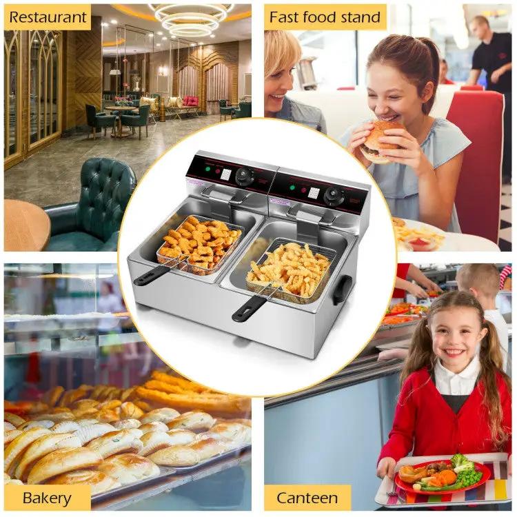 3400W Commercial Electric Fryer Dual Tank by DirectDeals