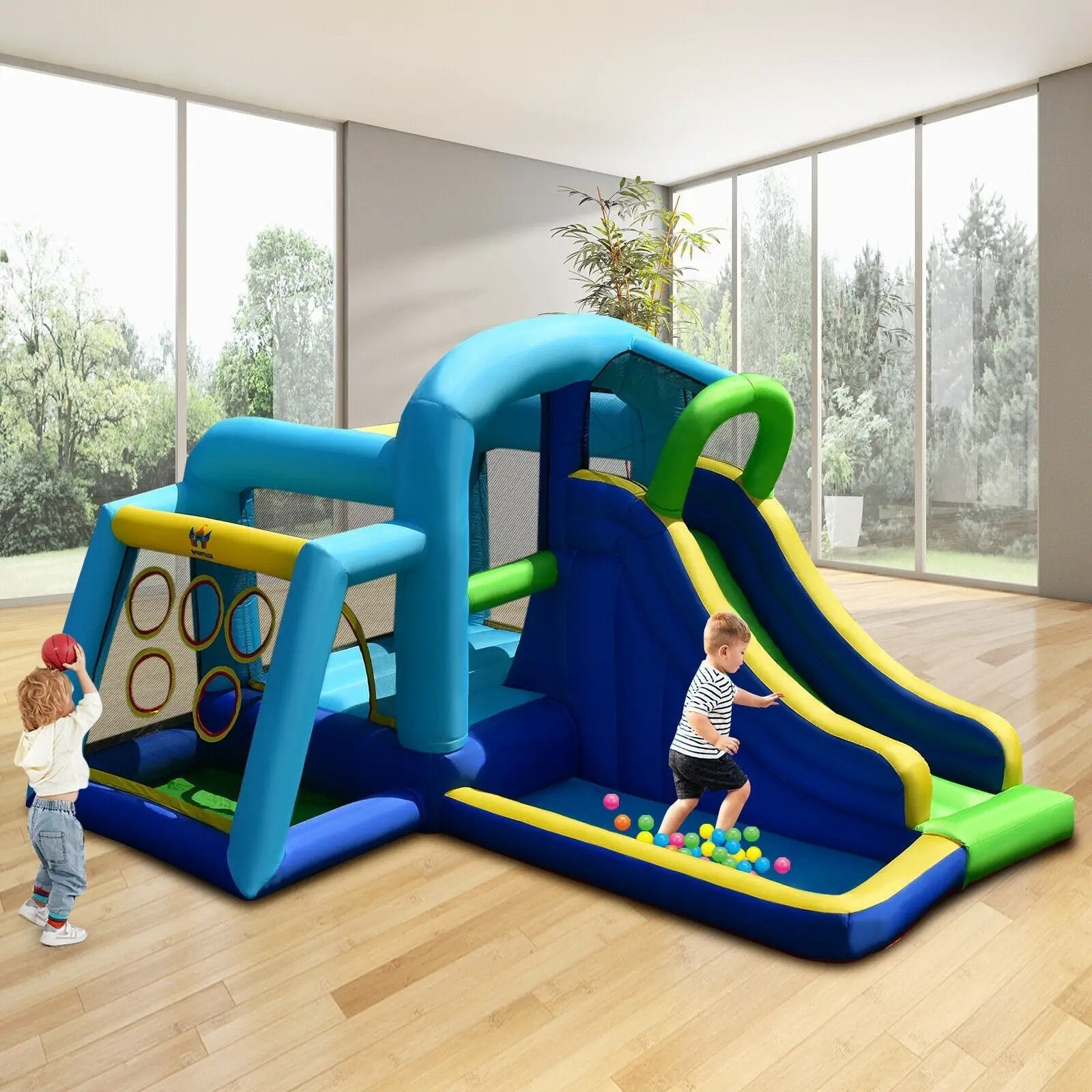 5-in-1 Kids Inflatable Climbing Bounce House without Blower by DirectDeals