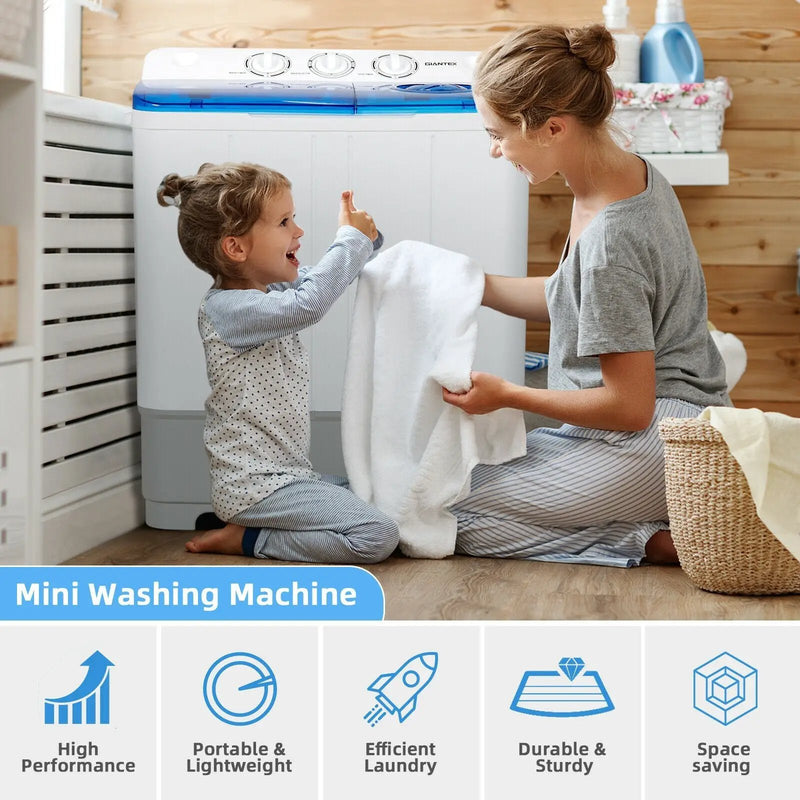 2-in-1 Portable 22lbs Capacity Washing Machine with Timer Control by DirectDeals