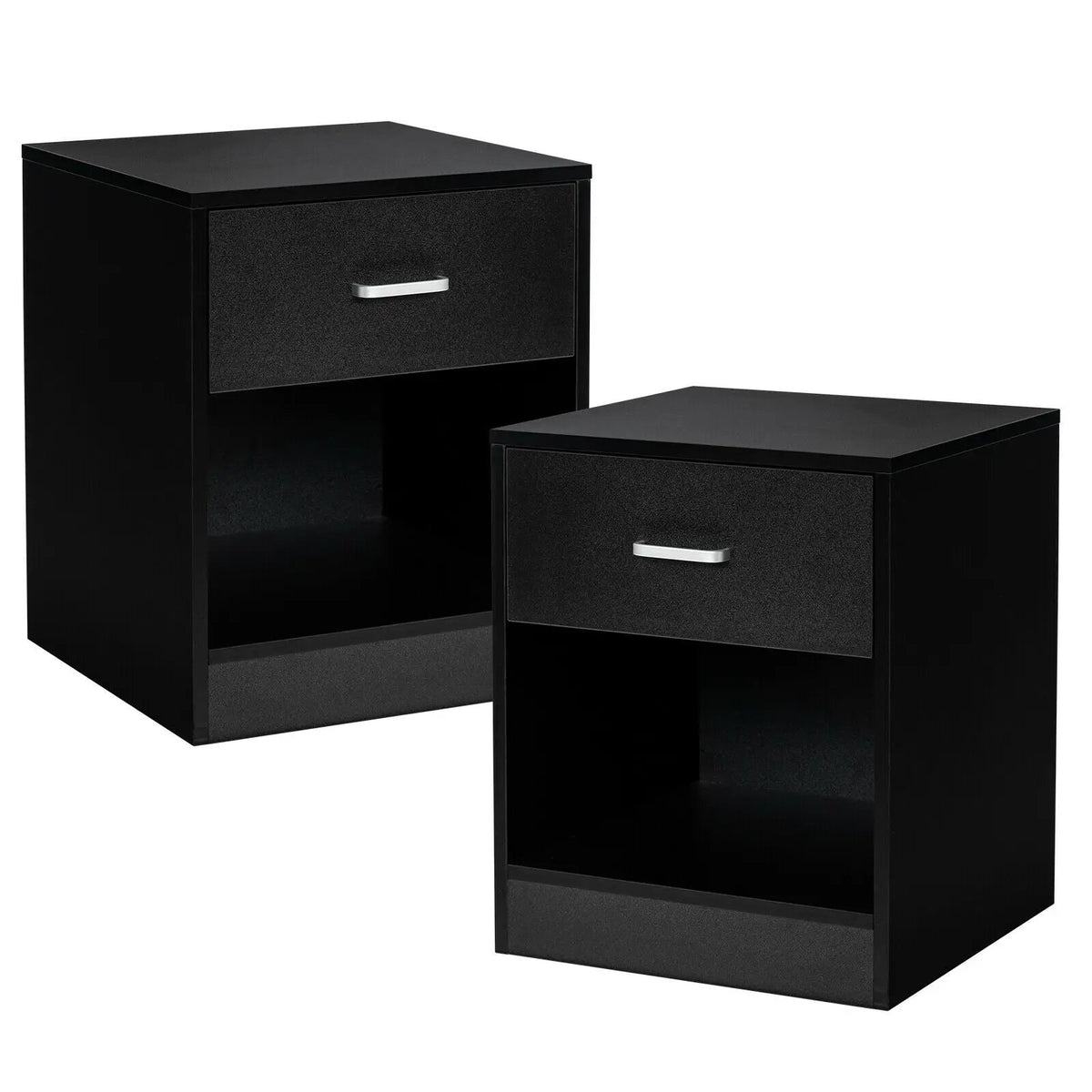 2 Pieces Nightstand with Storage Drawer and Cabinet, photo 12 of 16