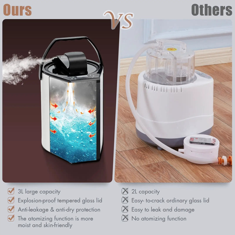 800W 2 Person Portable Steam Sauna Tent SPA with Hat Side Holes 3L Steamer by DirectDeals