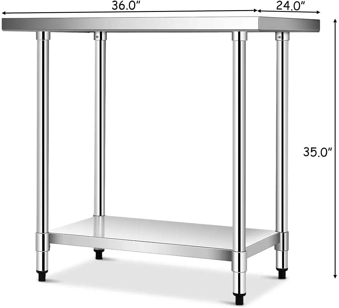 24 x 36 Inch Stainless Steel Commercial Kitchen Food Prep Table by DirectDeals