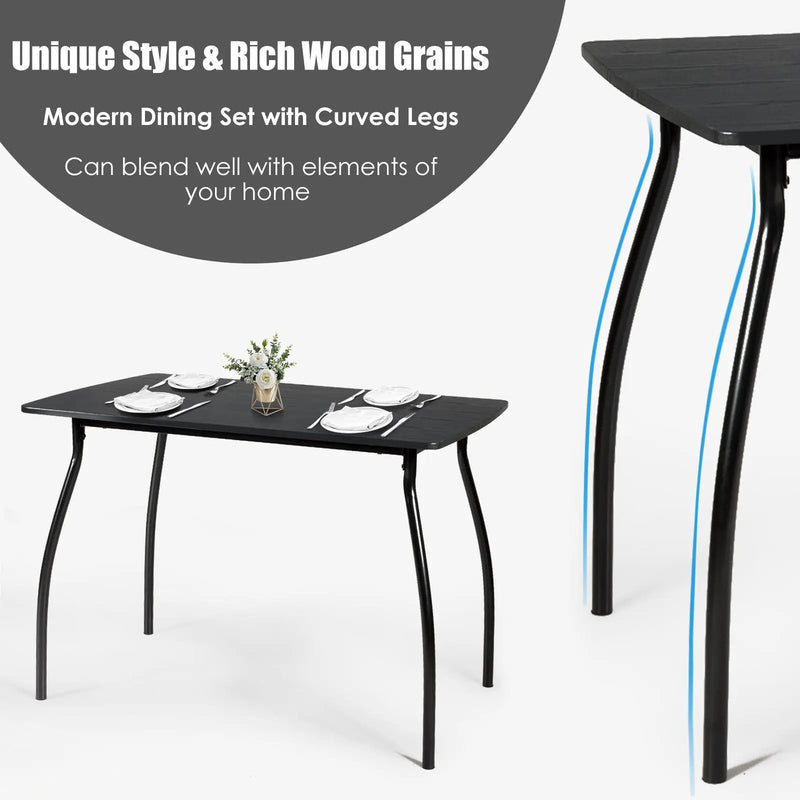 5 Pieces Dining Table Set with 4 Chairs and Backrests by DirectDeals