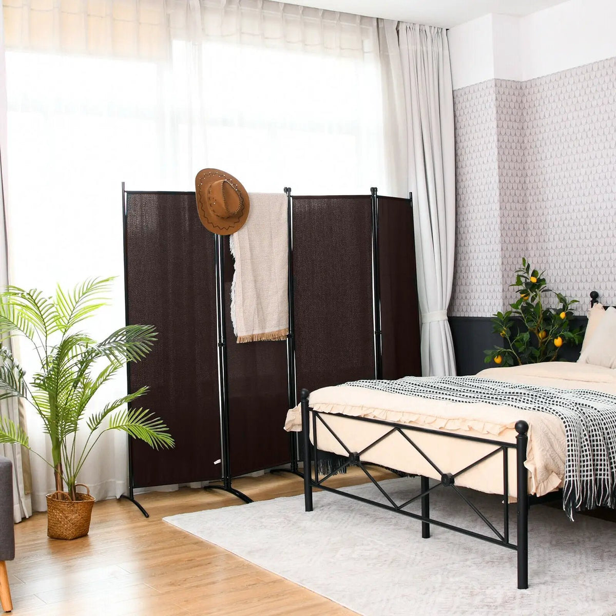 4-Panel Room Divider with Steel Frame, photo 6 of 10