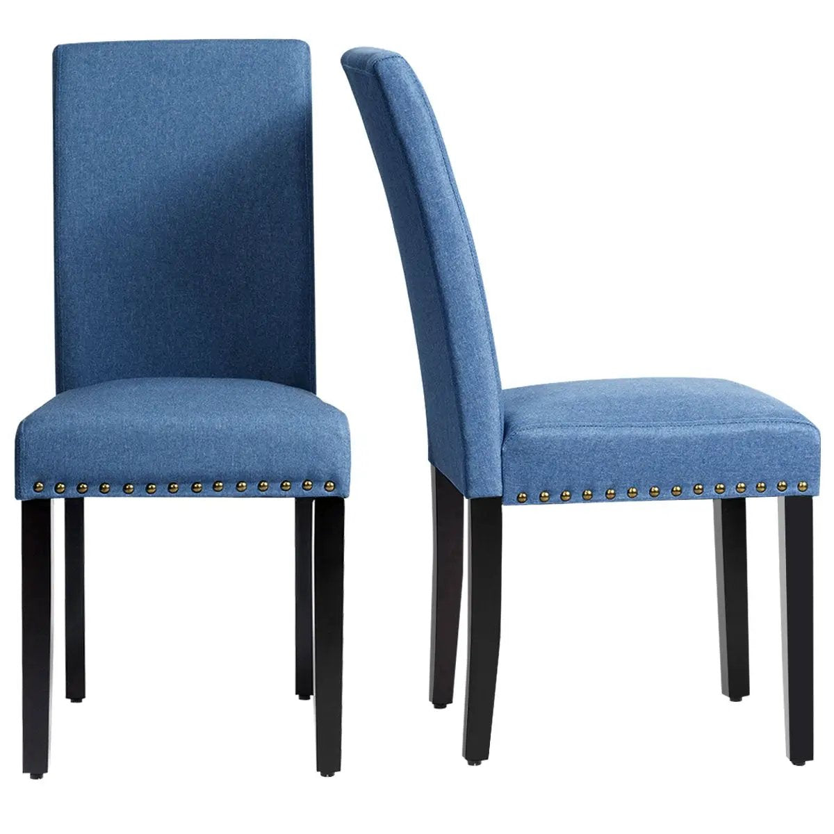 Set of 2 Fabric Upholstered Dining Chairs with Nailhead by DirectDeals