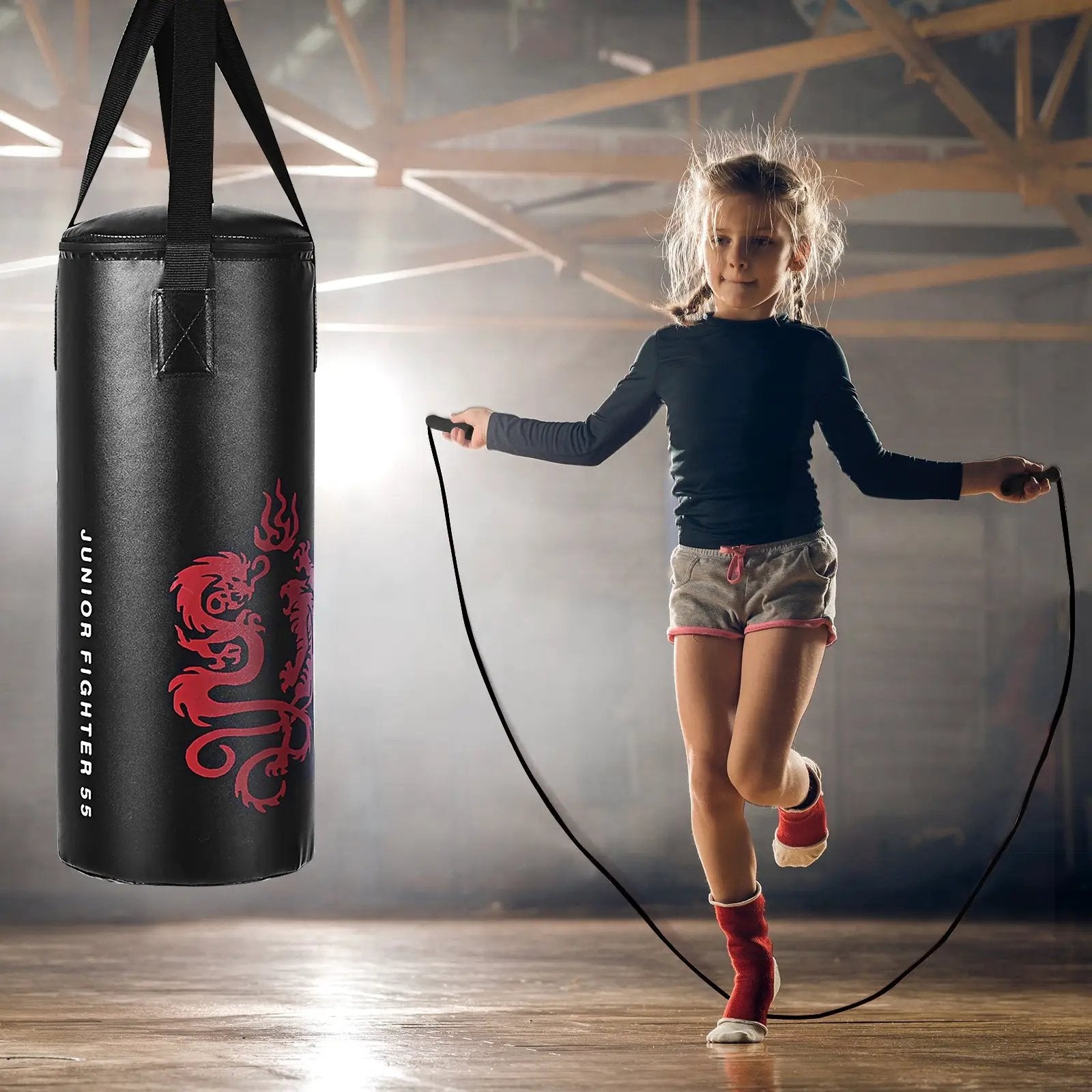 2 Feet Kids Gloves Skipping Rope Boxing Set by DirectDeals