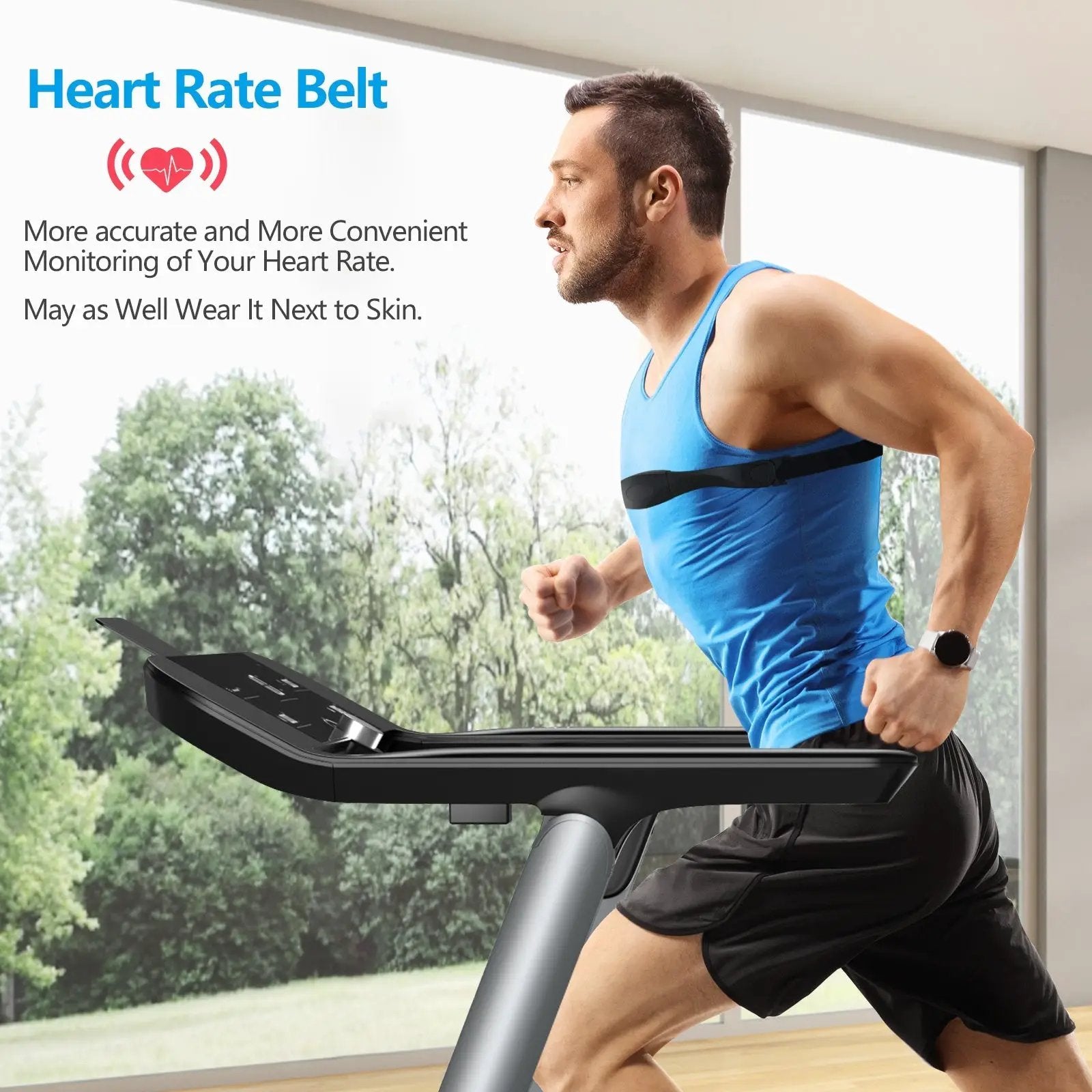 Italian Designed Folding Treadmill with Heart Rate Belt and Fatigue Button by DirectDeals