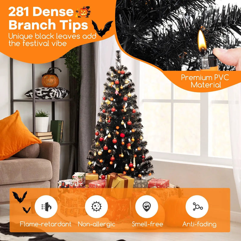 4.5 Feet Artificial Halloween Tree with 6 Lighting Modes and 5 Musics by DirectDeals