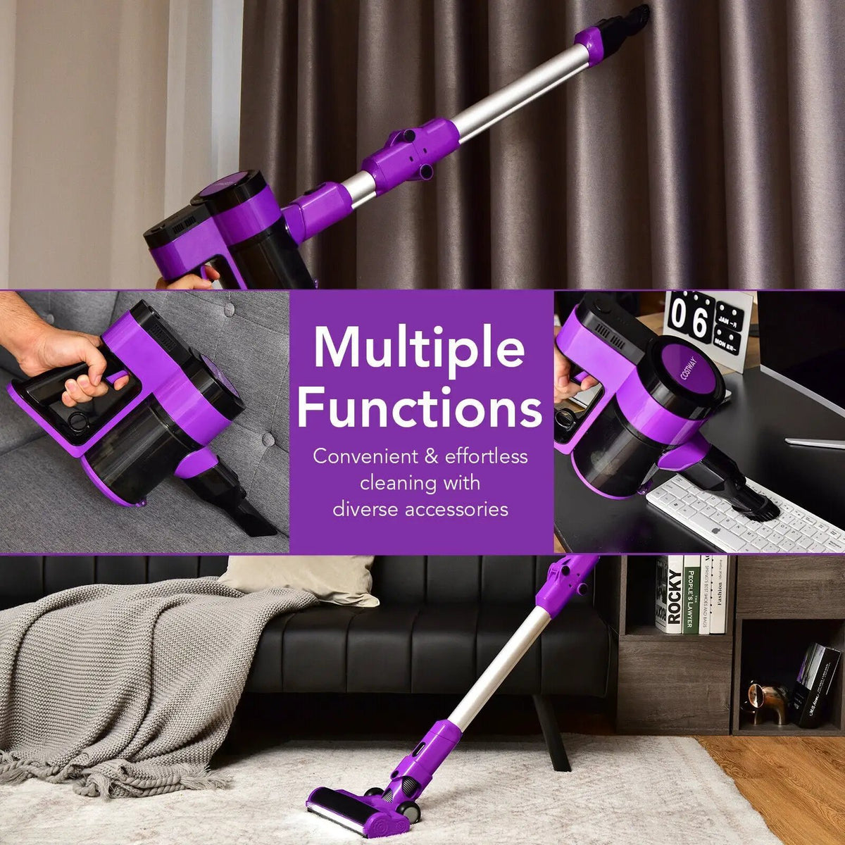 3-in-1 Handheld Cordless Stick Vacuum Cleaner with 6-cell Lithium Battery, photo 14 of 16