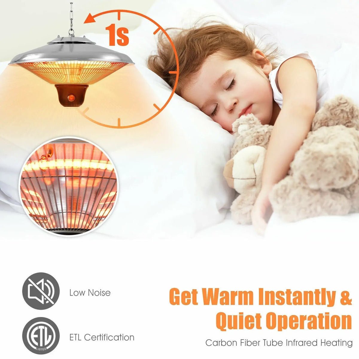 1500W Electric Hanging Ceiling Mounted Infrared Heater with Remote Control, photo 8 of 16