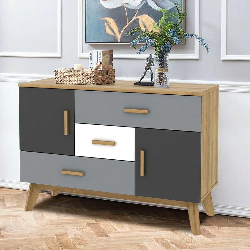 Free-standing Storage Floor Cabinet with 2 Doors and 3 Drawers by DirectDeals